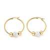 Crystal Rhinestone Beaded Hoop Earrings with 316 Stainless Steel Pins EJEW-F285-34G-1