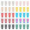 40Pcs 10 Colors Spray Painted 430 & 201 Stainless Steel Filigree Pendants STAS-TA0001-98-2