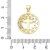 Religion Cross Brass Micro Pave Clear Cubic Zirconia Pendants CU-CBA83A6-03C-G-4