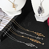6Pcs 6 Styles Star Moon Stainless Steel Braided Chain Macrame Pouch Empty Stone Holder Pendant Necklace Making NJEW-SC0001-44-6