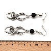 Halloween Alloy Skull Dangle Earrings LS-EJEW-K316-01C-AS-3