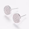 Brass Micro Pave Cubic Zirconia Stud Earrings EJEW-F125-06P-1