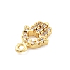 Brass Micro Pave Cubic Zirconia Charms KK-R220-02G-01-2