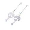 2Pcs 201 Stainless Steel Tree of Life Shape & Rainbow Crystal Glass Hanging Suncatcher HJEW-TA00446-1