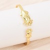 Marine Organism Brass Cuff Bangles for Women BJEW-D368-03M-G-3