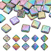 30Pcs Rainbow Iridescent Printed Opaque Acrylic Beads OACR-TA0001-73B-1