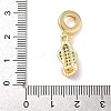 Brass Micro Pave Green Cubic Zirconia European Dangle Charms KK-D502-06G-3