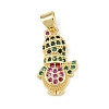 Christmas Brass Micro Pave Cubic Zirconia Pendants KK-B164-02G-03-1