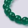 Natural Green Jade Beaded Stretch Bracelet BJEW-P210-11-8mm-2