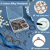 Olycraft 60Pcs 6 Colors Alloy Open Back Bezel Pendants FIND-OC0003-39-4