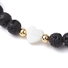 3Pcs 3 Styles Natural Gemstone & Howlite Beads Stretch Bracelets Sets BJEW-JB11007-4