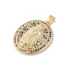 Brass Cubic Zirconia Pendants KK-Z050-29G-02-2