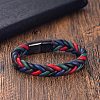 Weave Leather Braided Cord Bracelets PW-WG81F6A-01-3