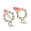 Alloy Crystal Rhinestone Stud Earring Findings EJEW-WH0009-05LG-1