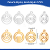 Unicraftale 12Pcs 6 Style 304 Stainless Steel Charms STAS-UN0034-51-5