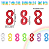 SUNNYCLUE 1400Pcs 7 Colors  Transparent Plastic S Hook Connectors FIND-SC0007-98-2