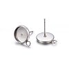 Non-Tarnish 304 Stainless Steel Stud Earring Settings LS-STAS-H467-08P-8mm-1