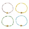 AB Color Plated Glass & 304 Stainless Steel Beaded Stretch Bracelets for Women BJEW-JB13923-4