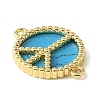 Brass & Synthetic Turquoise Connector Charms GG-CBA6938-17G-02-2
