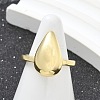 Rack Plating Brass Open Cuff Finger Rings for Women RJEW-M028-86G-2