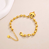 Vintage Beach Brass Heart Tassel Anklets for Women QQ1110-1-1
