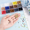 2250Pcs 15 Colors Glass Bugle Beads SEED-GO0001-06-3