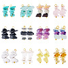 24Pcs 12 Styles Mixed Gemstone Chip Pendants PALLOY-TAC0166-2