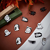 CRASPIRE 10Pcs 5 Styles Ghost with Word & Musical Instruments & Radio & Headset Enamel Pin JEWB-CP0001-08-4