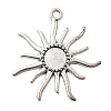 Tibetan Style Alloy Sun Pendant Cabochon Settings TIBEP-Q043-079-RS-1