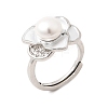 Adjustable Brass Micro Pave Cubic Zirconia Enamel Finger Rings CU-CBABA66-01B-P-4