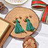 Christmas Tree Tassel Dangle Earrings EJEW-JE06104-2