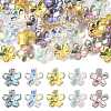 70Pcs 5 Colors Transparent Electroplate Glass Bead Caps EGLA-FS0001-55-1