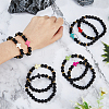 8Pcs 8 Colors Dyed Synthetic Turquoise Cross Beaded Stretch Bracelets Set BJEW-FI0001-27-3