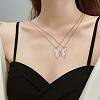 2Pcs Iron Matching Butterfly Pendant Necklaces for Mother Daughter Friends JN1034A-1-5