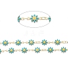 Handmade Brass Enamel Link Chains CHC-I035-13G-03-2