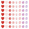 80Pcs 8 Styles Valentine's Day Printed Wood Beads WOOD-TA0003-01-3