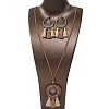 Bohemian Alloy & Wood Pendant Necklaces & Tassel Dangle Earrings Sets WG0AFF1-01-5