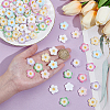 105Pcs 7 Colors Plumeria Flower Opaque Resin Cabochons CRES-UN0001-04-4