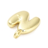 Rack Plating Brass Balloon Letter Pendants KK-C050-01G-N-2