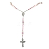 Cross & Virgin Mary Alloy Rosary Bead Necklaces NJEW-JN05123-01-2