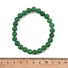 Natural Malaysia Jade(Dyed) Bead Stretch Bracelets BJEW-K212-B-013-3