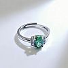 Brass Micro Pave Cubic Zirconia Finger Rings FS-WG962D3-01-1