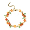 Fruit Autumn Theme Natural Carnelian Beaded Bracelets BJEW-TA00333-1