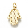 Brass Micro Pave Cubic Zirconia Pendants ZIRC-Q015-046G-2