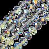 Electroplate Transparent Glass Beads Strands EGLA-A046-01C-21-1