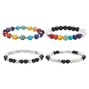 4Pcs 4 Style Natural & Synthetic Mixed Gemstone Strech Bracelets Set BJEW-JB09347-1