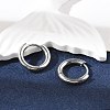 Tarnish Resistant 201 Stainless Steel Hoop Earrings X-MAK-R021-15mm-2