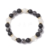 Natural Mixed Gemstone Round Beads Stretch Bracelets for Women BJEW-JB12631-05-1