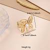 304 Stainless Steel Imitation Pearl Cuff Open Rings WG87CF0-03-1
