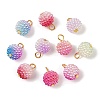 Gradient Color Opaque Resin Pendants RESI-D016-01-2
